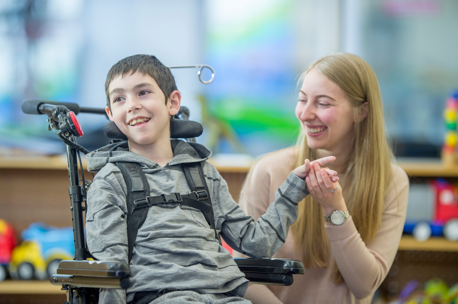 Happy Boy with Disability